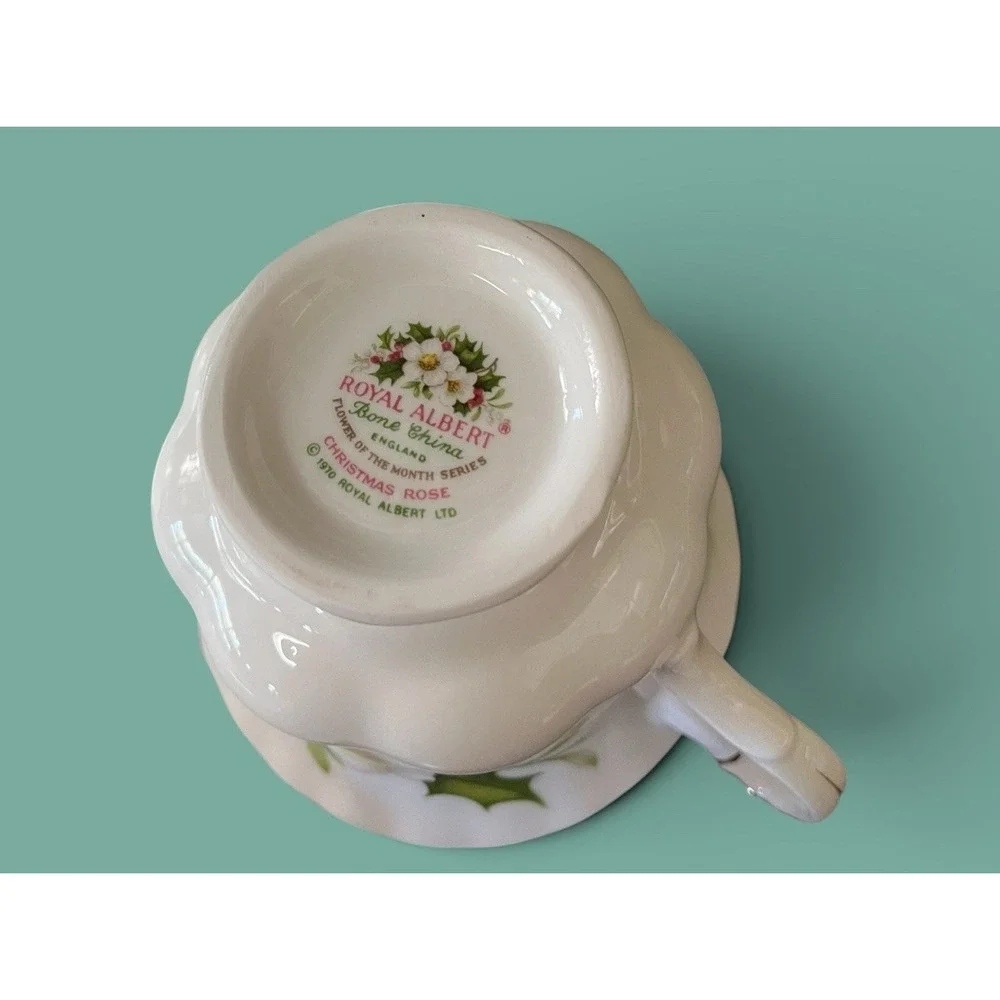 Royal Albert Birthday Breakfast Teacup Saucer Plate December Christmas England
